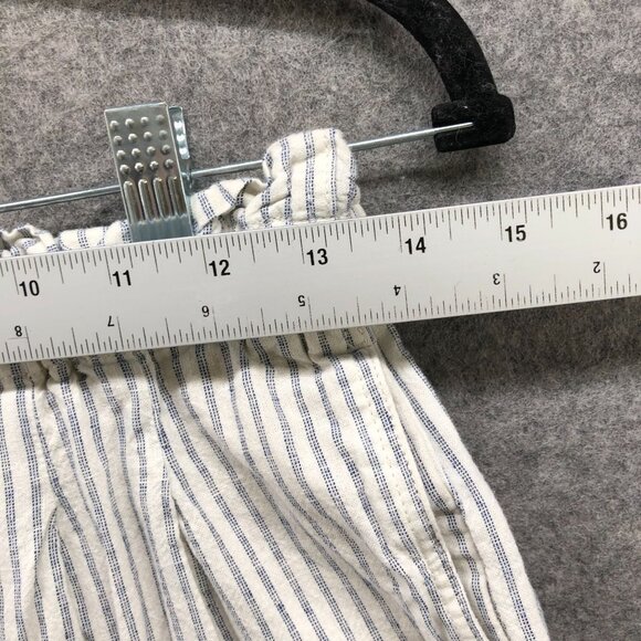 Uniqlo Linen Cotton Shorts Womens S Drawstring High Waisted Pleated Front Blue - Picture 4 of 7